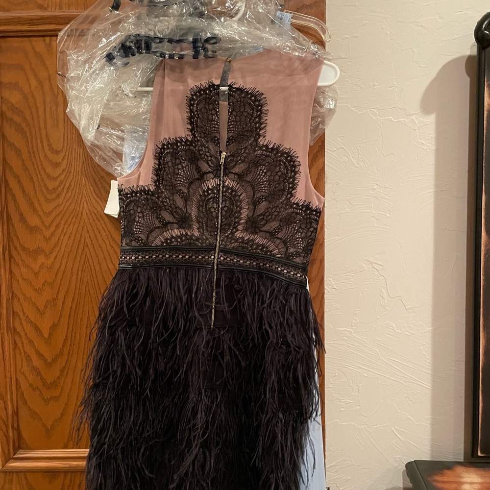 Giani Bini women’s size 6, new without tags, feather formal dress, short